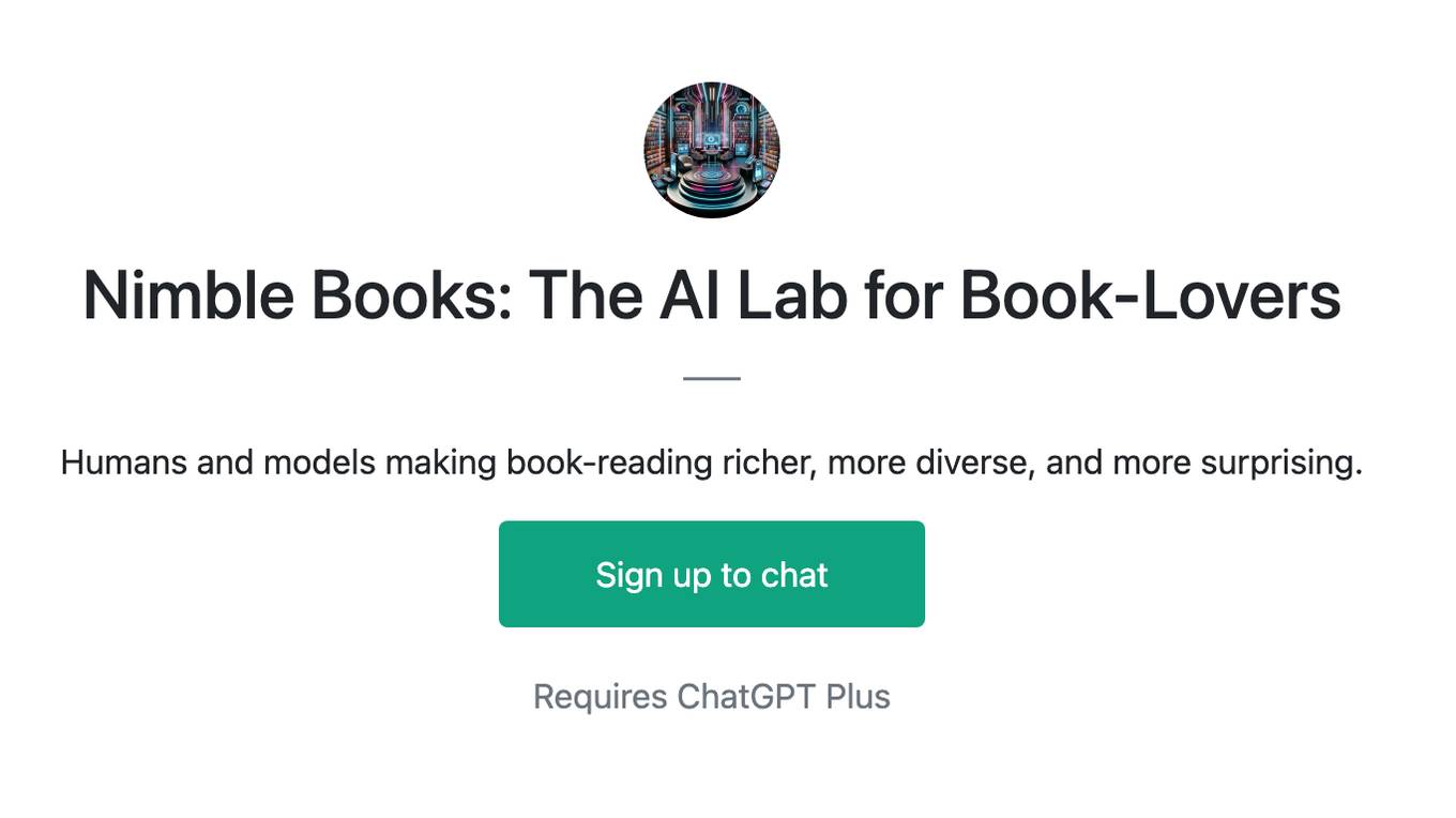 Nimble Books: The AI Lab for Book-Lovers Screenshot