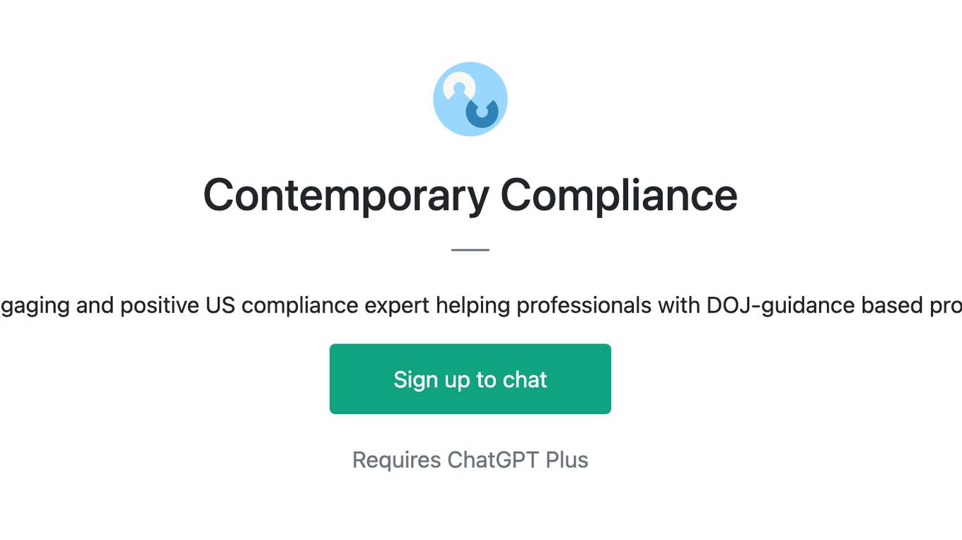 Contemporary Compliance Screenshot