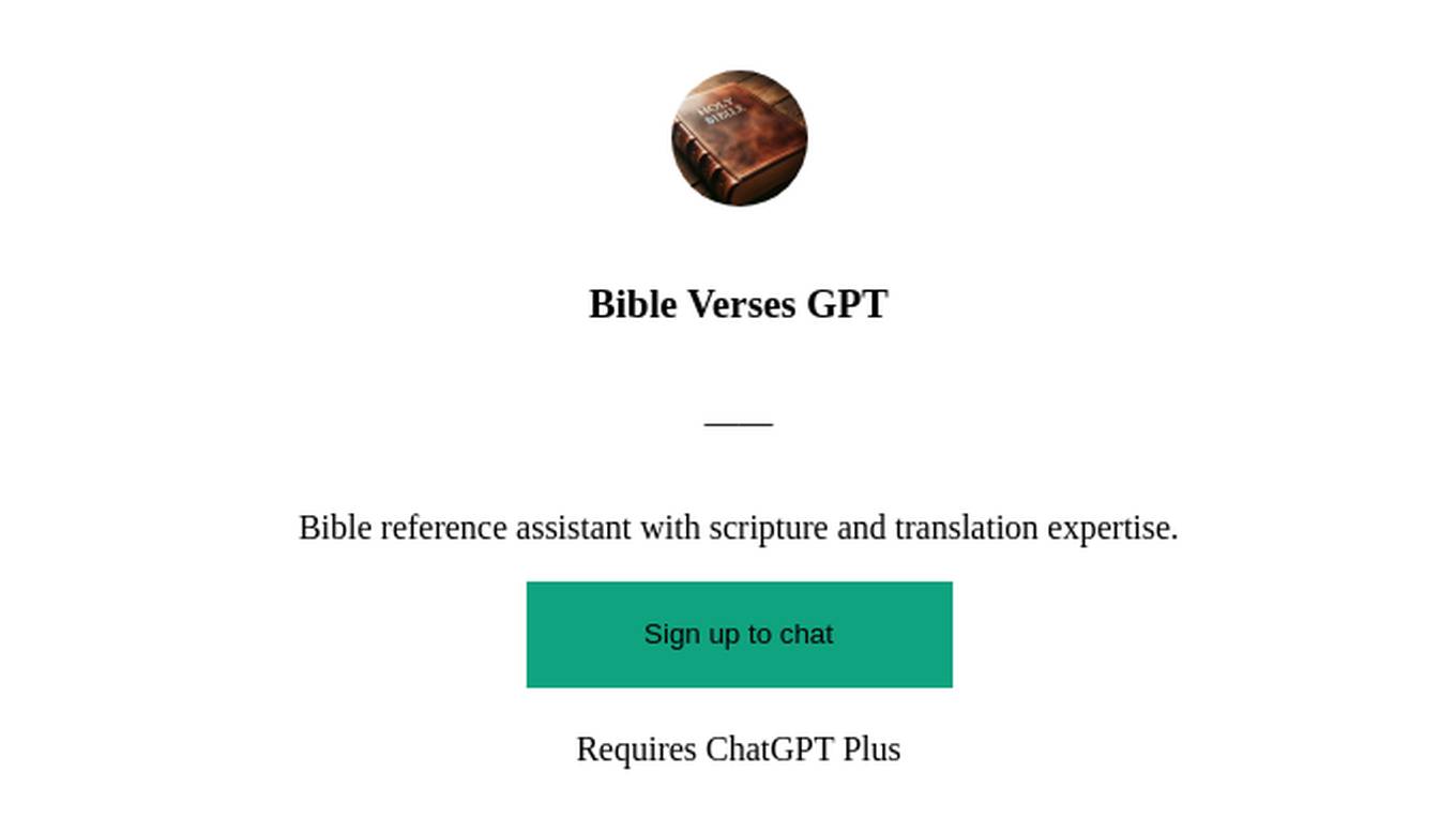 Bible Verses  GPT Screenshot