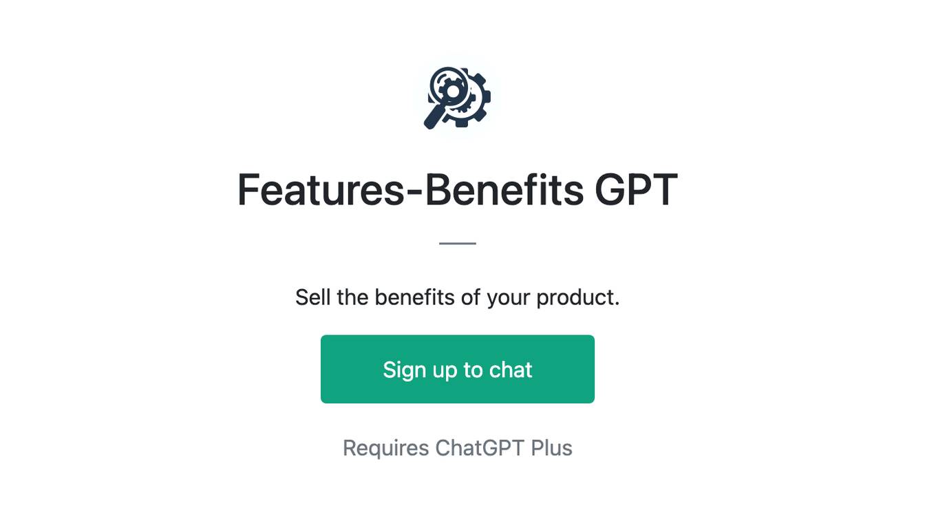 Features-Benefits GPT Screenshot