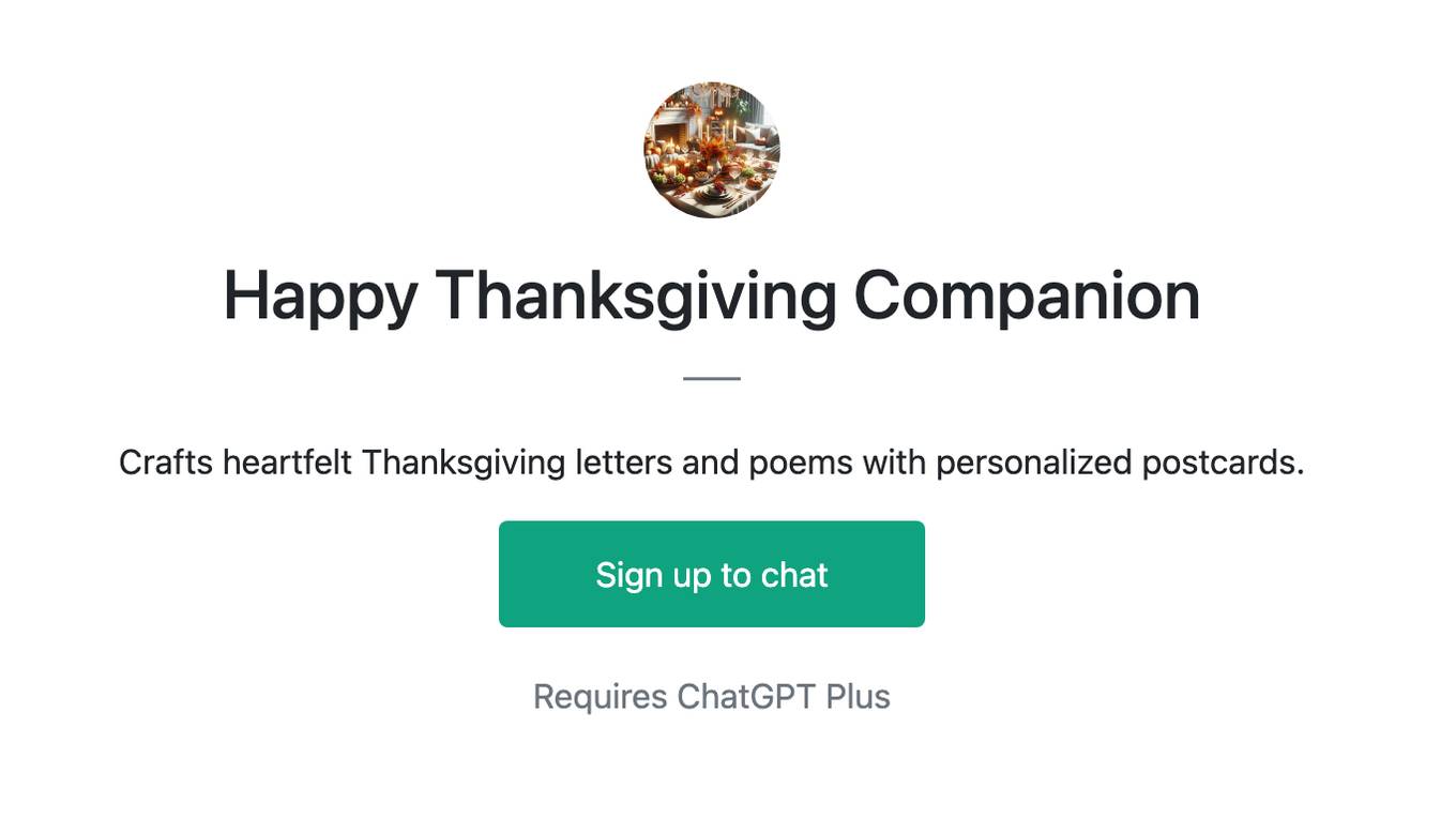 Happy Thanksgiving Companion Screenshot