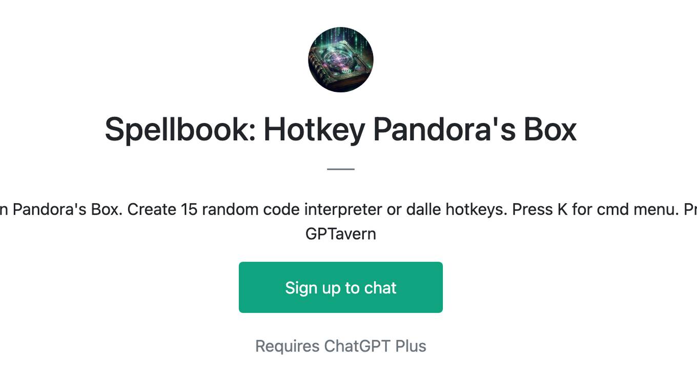 Spellbook: Hotkey Pandora's Box Screenshot