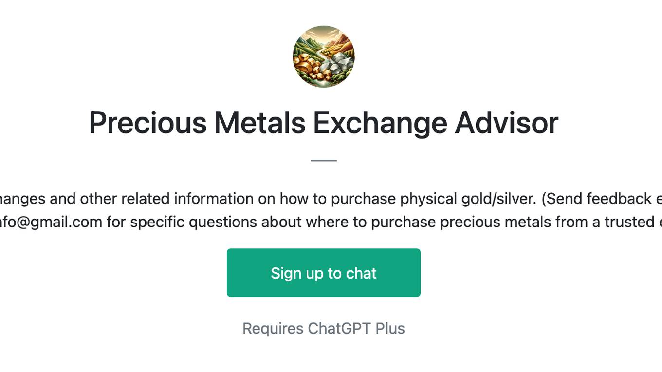 Precious Metals Exchange Advisor Screenshot