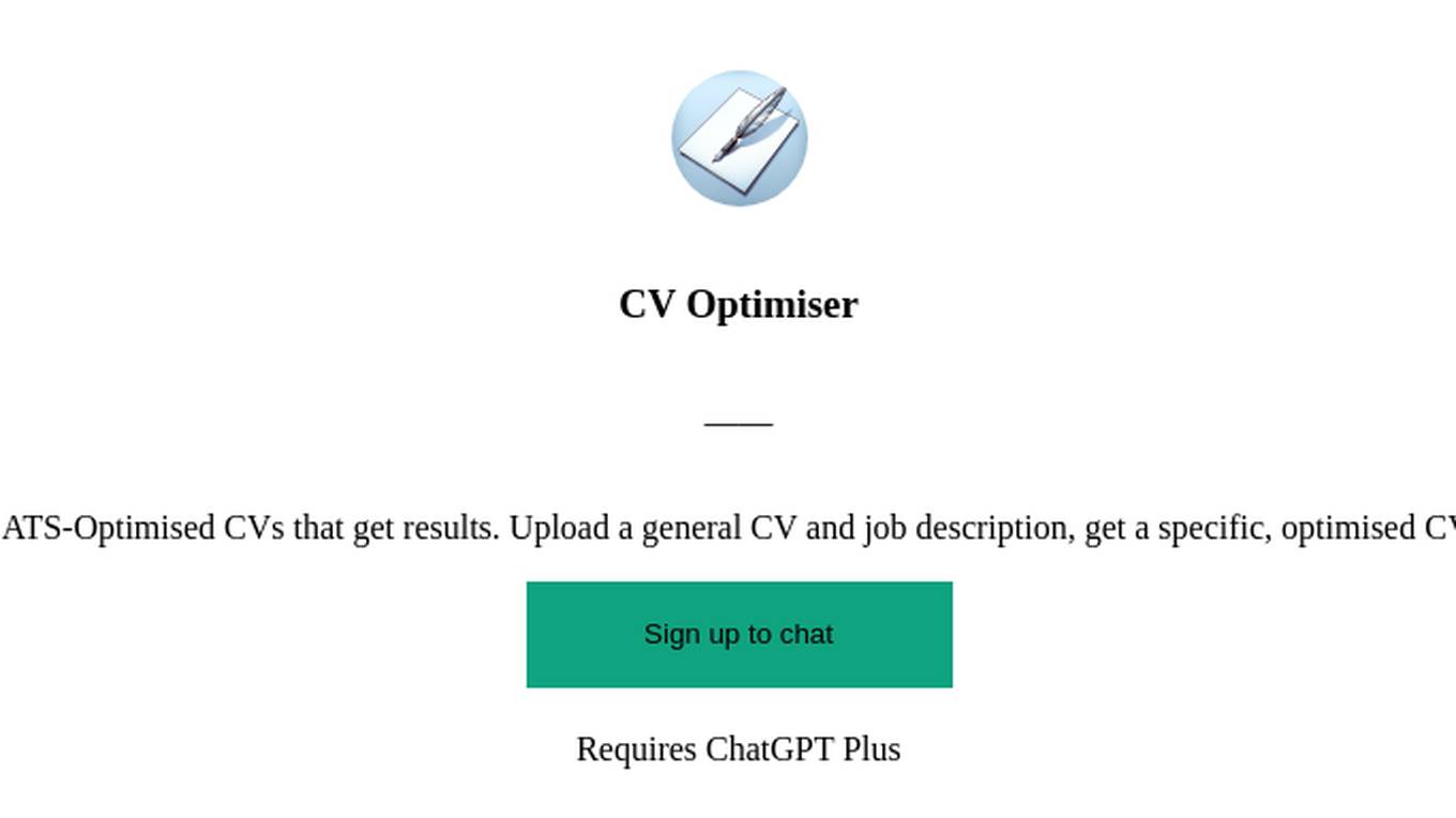 CV Optimiser Screenshot