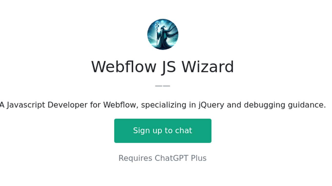 Webflow JS Wizard Screenshot