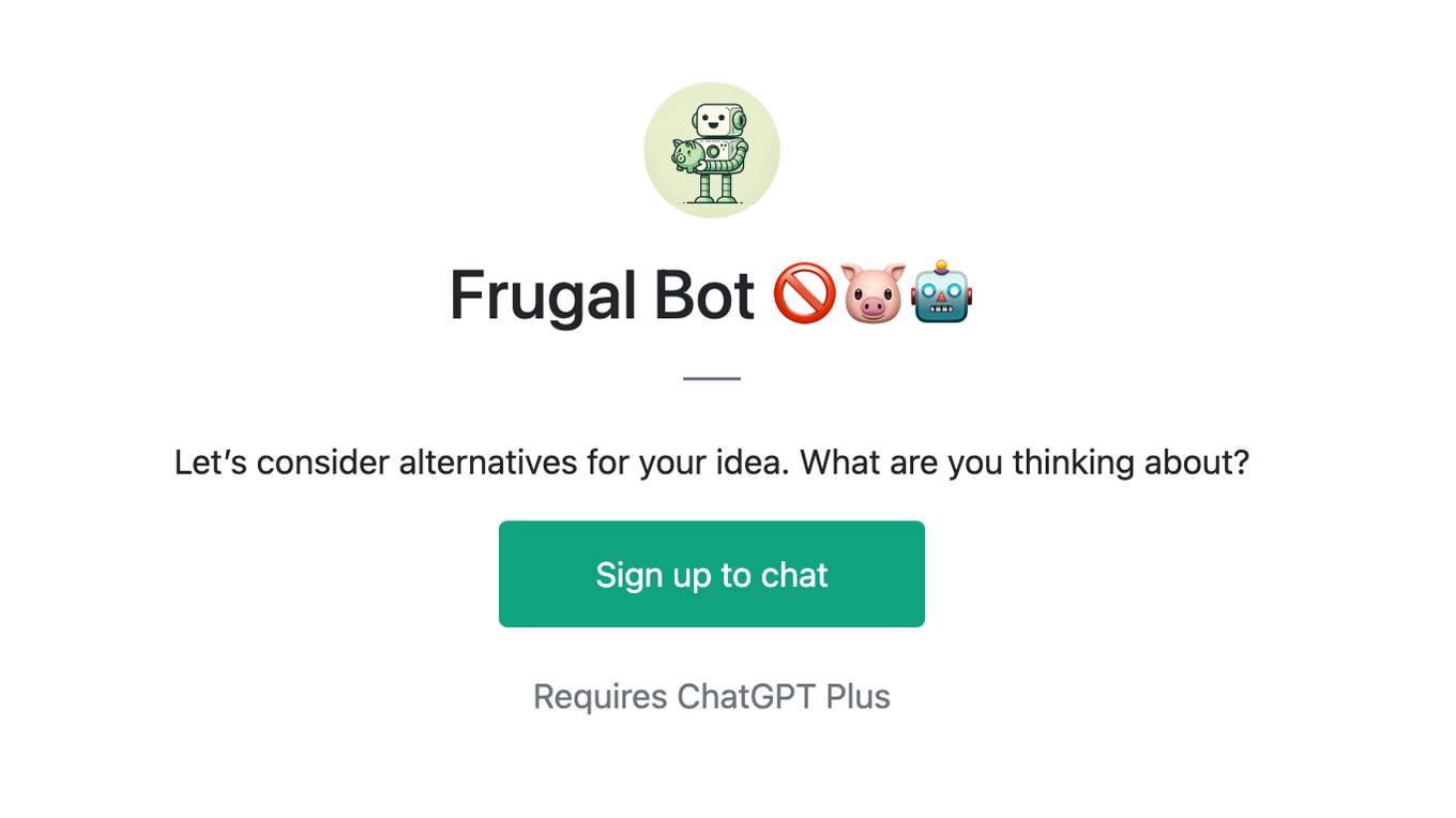 Frugal Bot 🚫🐷🤖 Screenshot