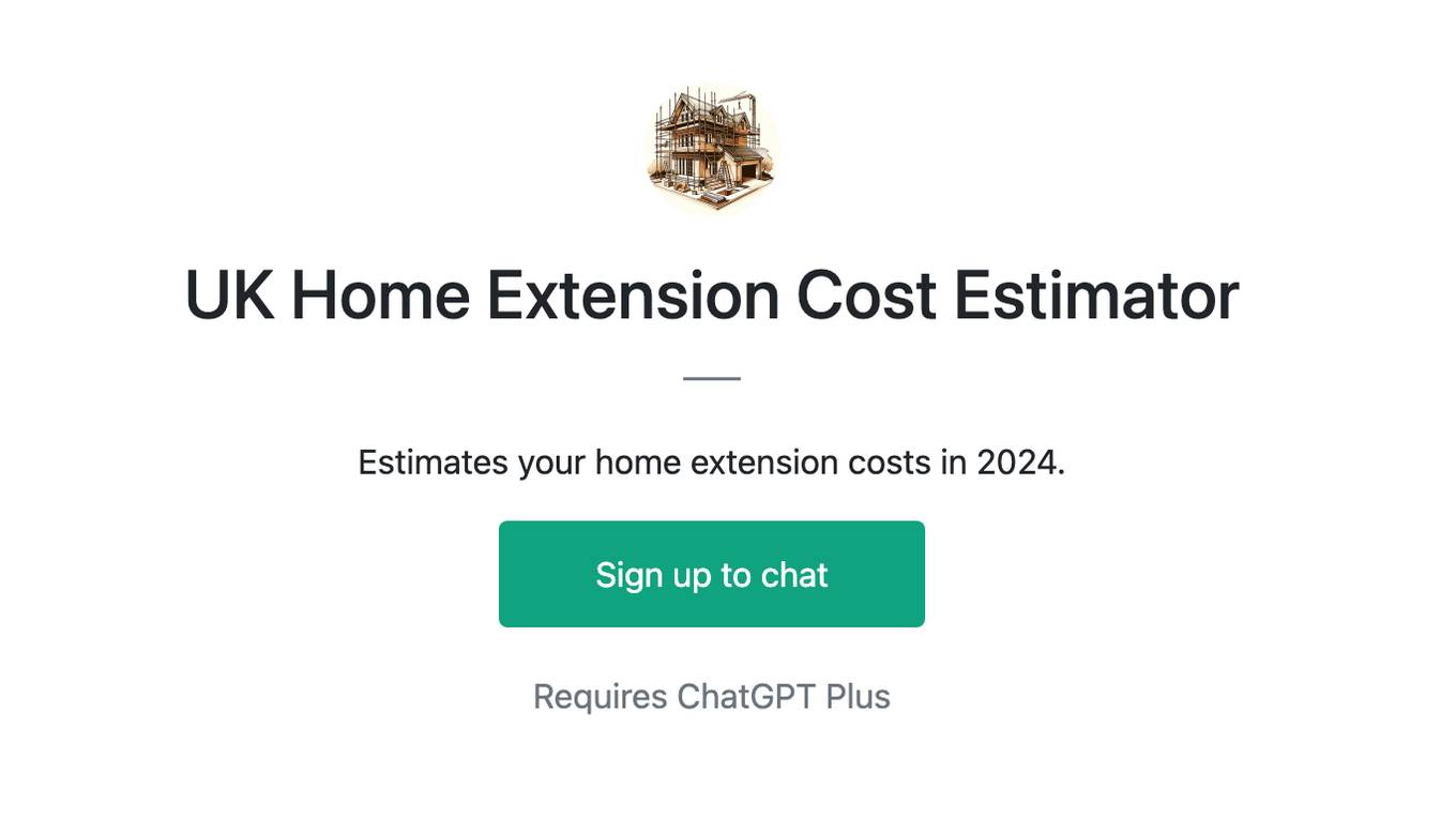 UK Home Extension Cost Estimator Screenshot