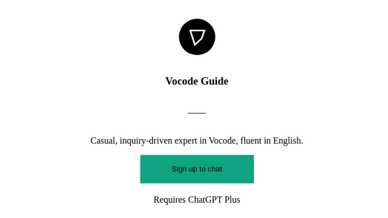 Vocode Guide Screenshot