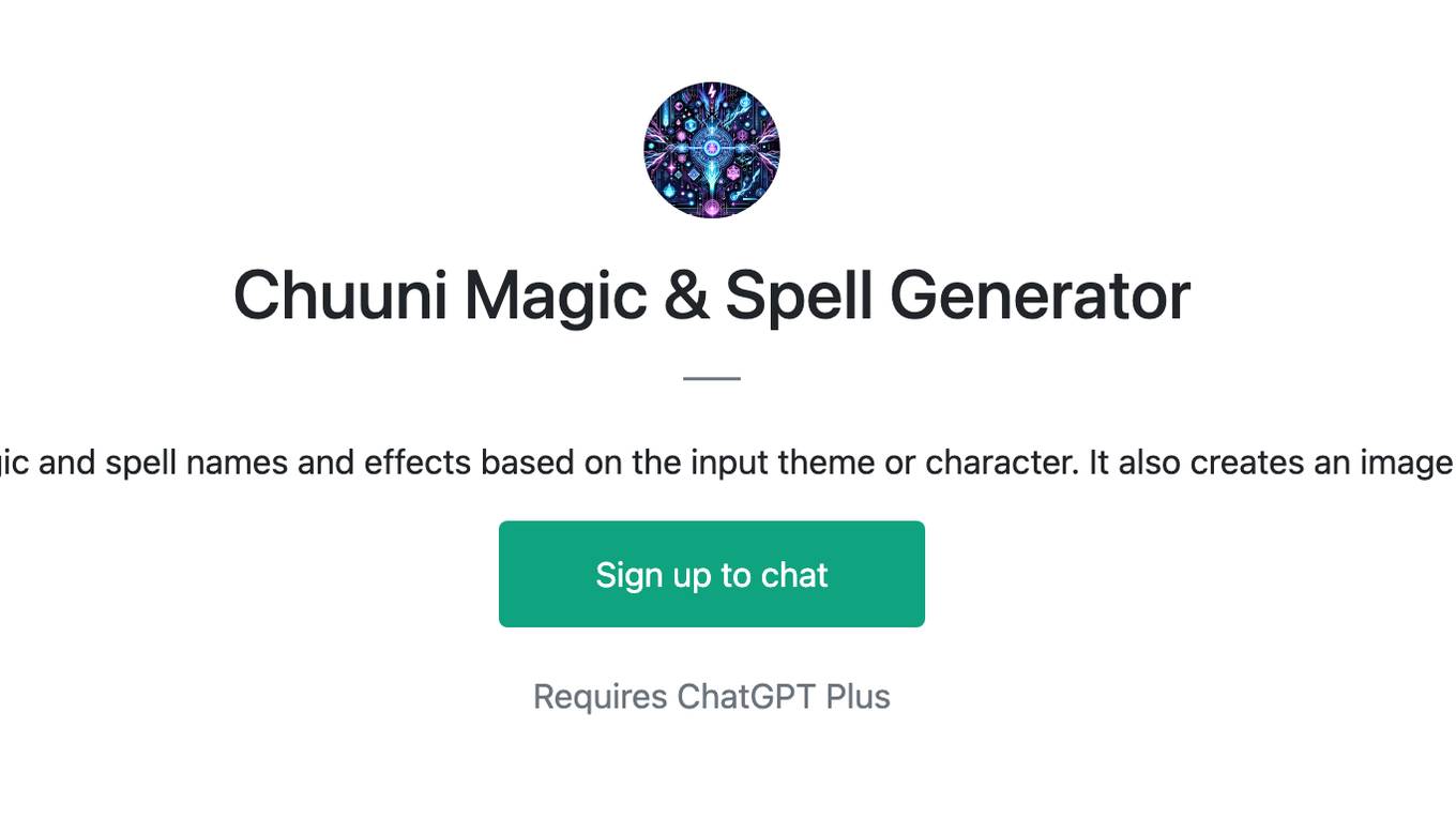 Chuuni Magic & Spell Generator Screenshot