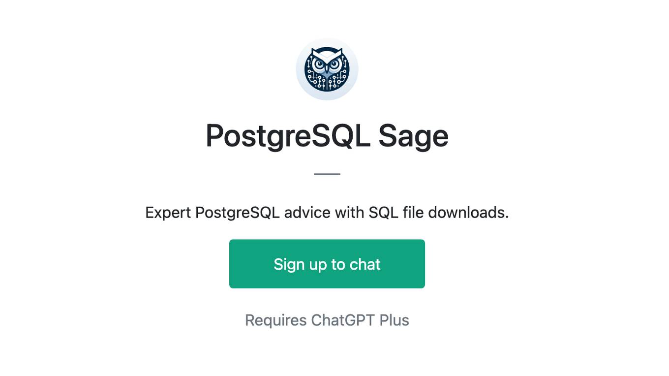 PostgreSQL Sage Screenshot