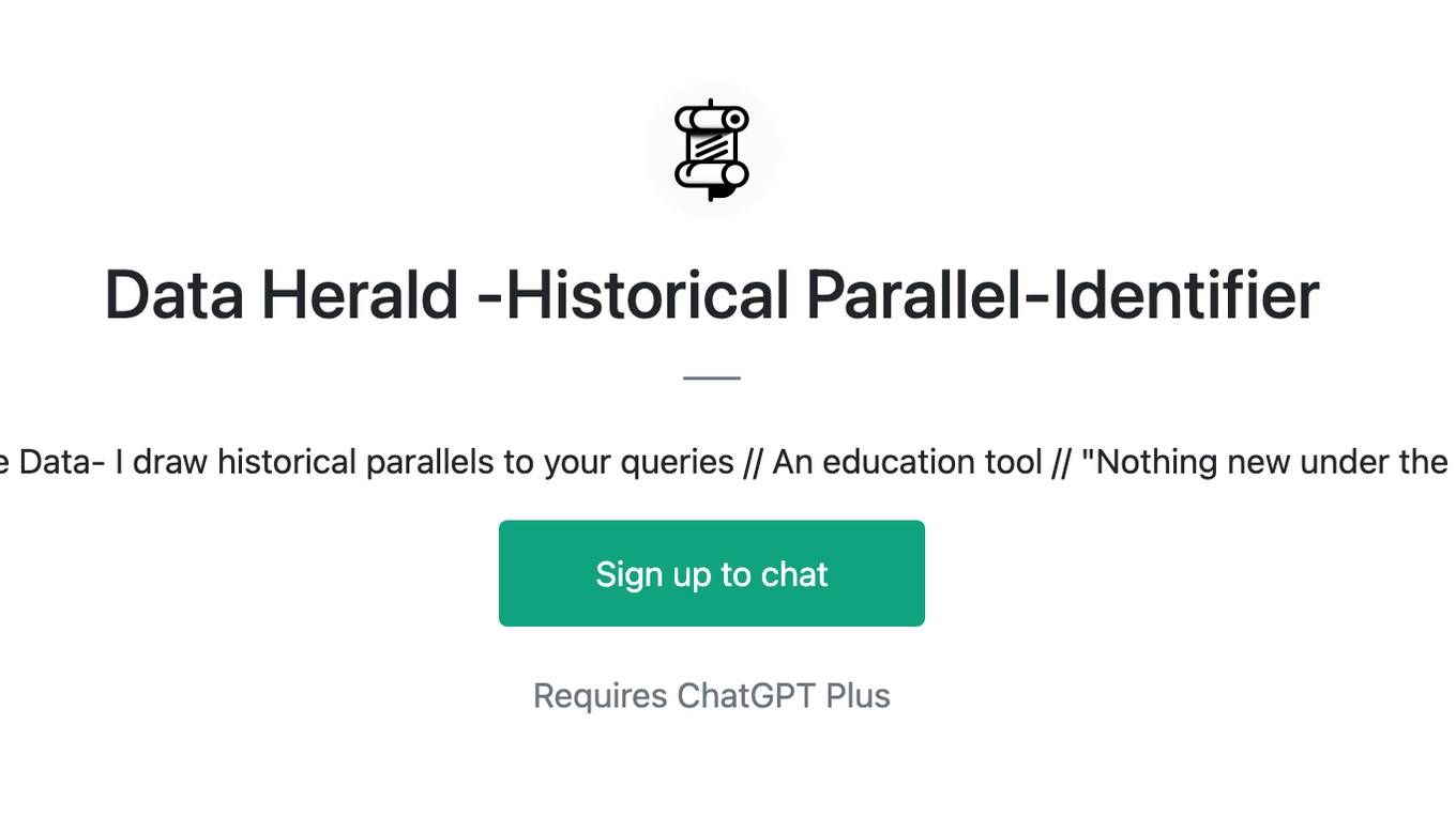 Data Herald -Historical Parallel-Identifier Screenshot