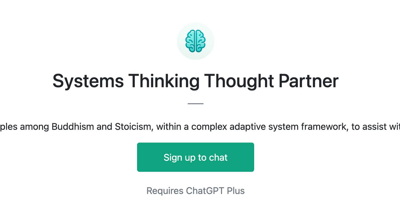 Systems Thinking Thought Partner Screenshot