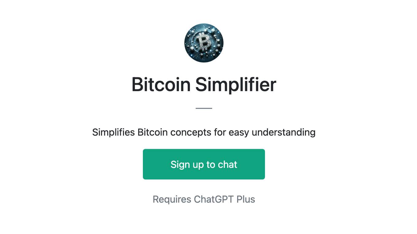 Bitcoin Simplifier Screenshot