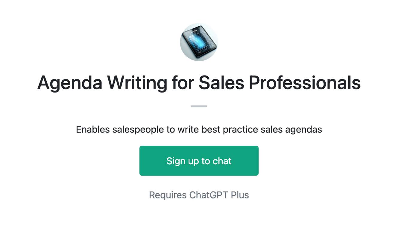 Agenda Writing for Sales Professionals Screenshot