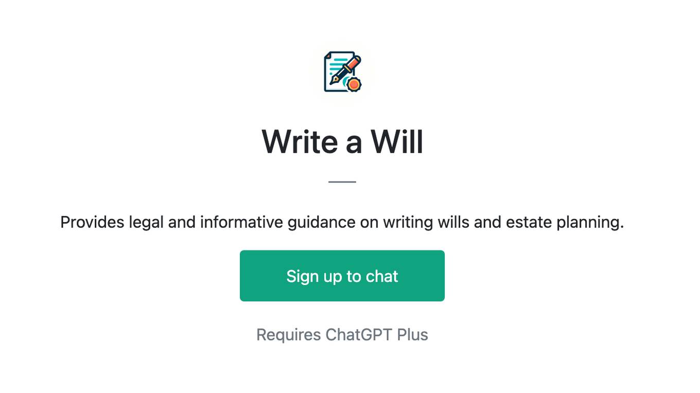 Write a Will Screenshot