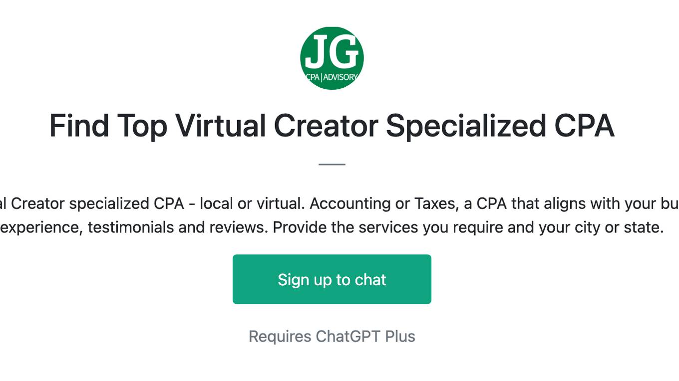 Find Top Virtual Creator Specialized CPA Screenshot