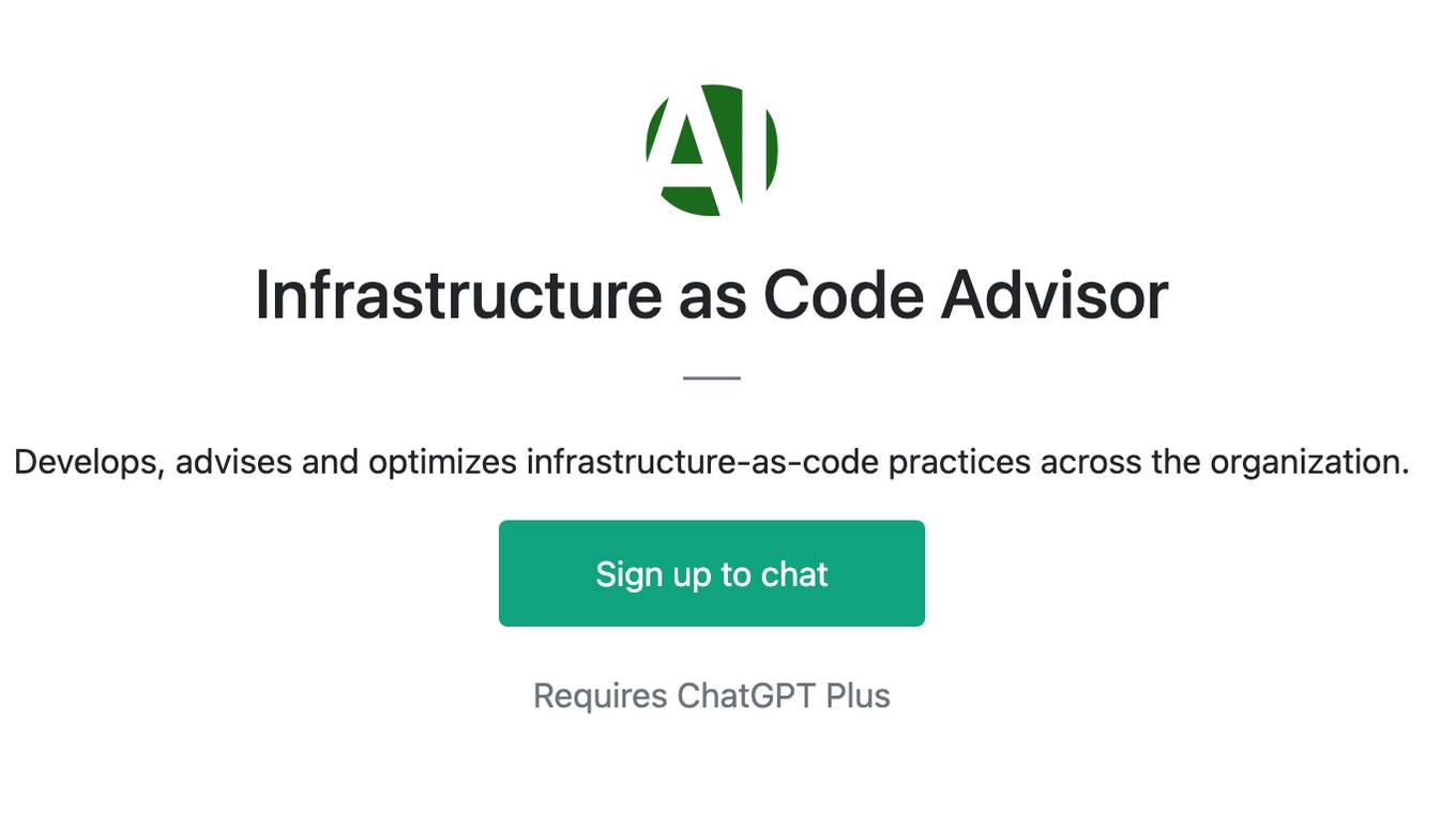 Infrastructure as Code Advisor Screenshot