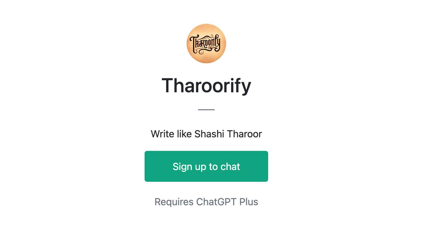 Tharoorify Screenshot