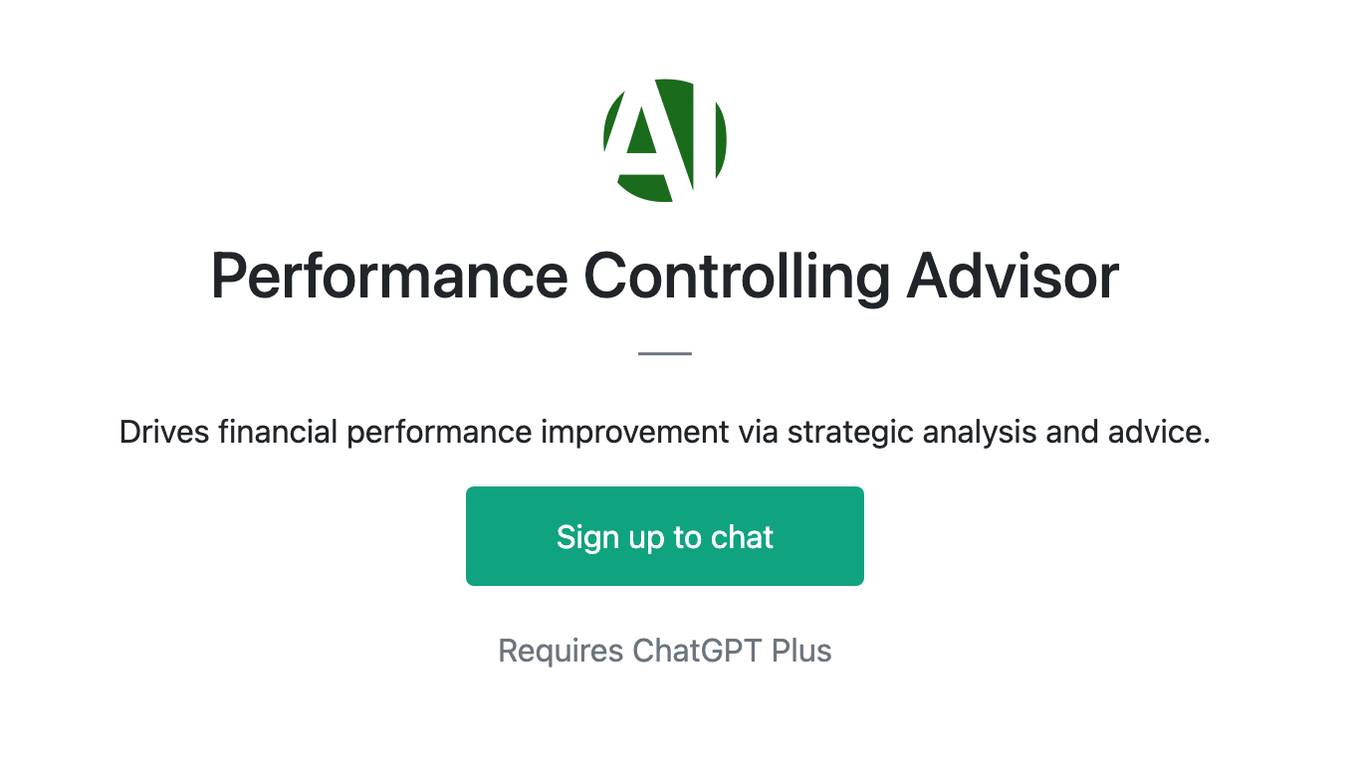 Performance Controlling Advisor Screenshot