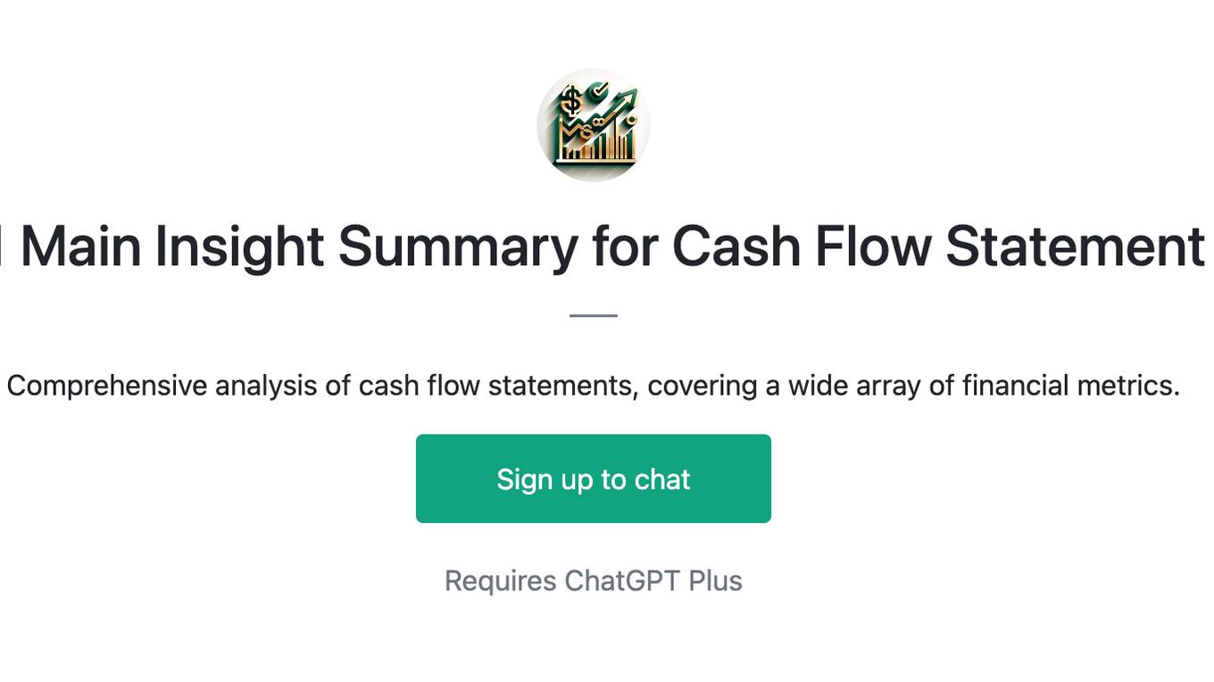 1 Main Insight Summary for Cash Flow Statement Screenshot