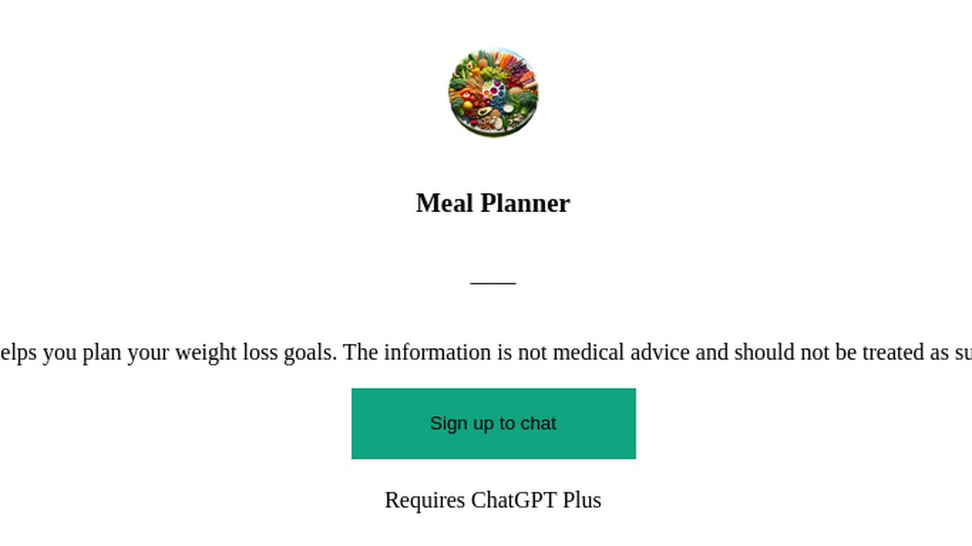 Meal Planner Screenshot