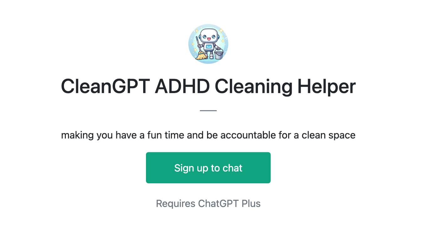 CleanGPT ADHD Cleaning Helper Screenshot