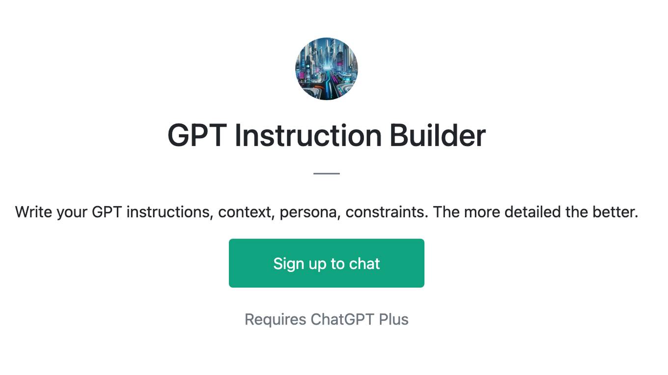 GPT Instruction Builder Screenshot