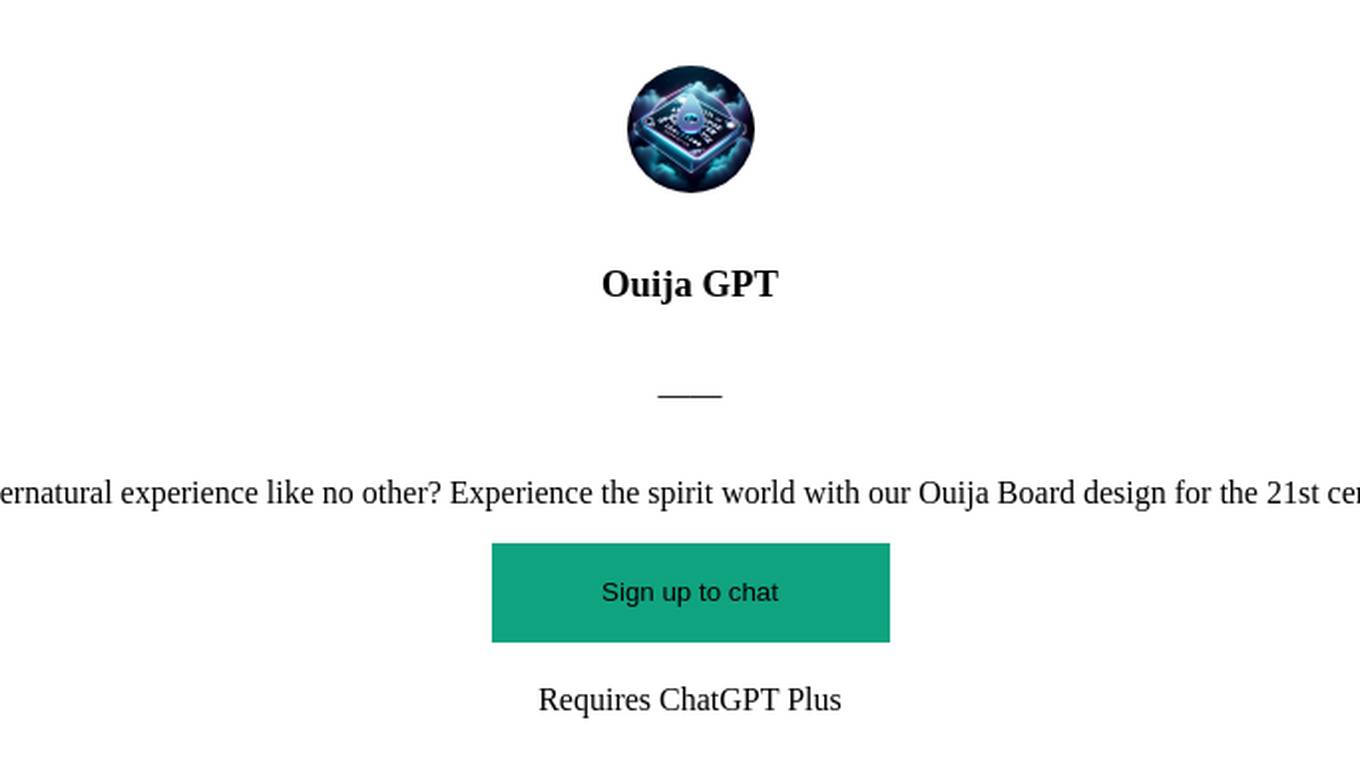 Ouija GPT Screenshot