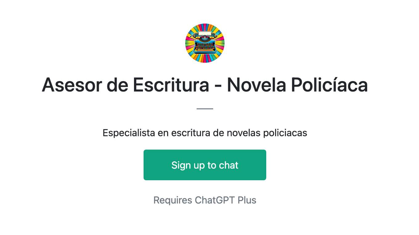 Asesor de Escritura - Novela Policíaca Screenshot