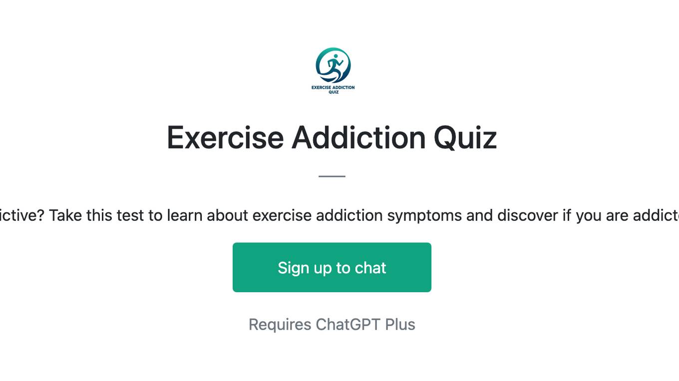 Exercise Addiction Quiz Screenshot