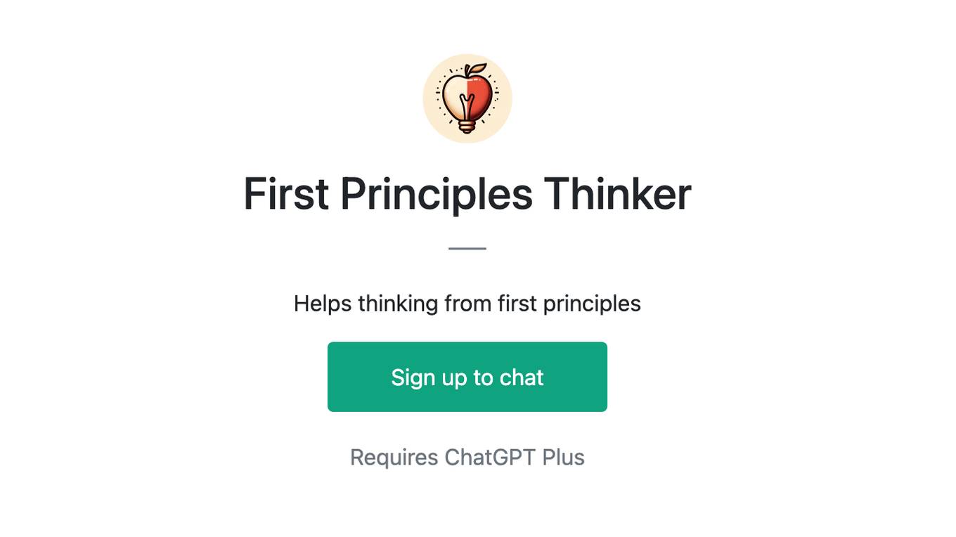 First Principles Thinker Screenshot