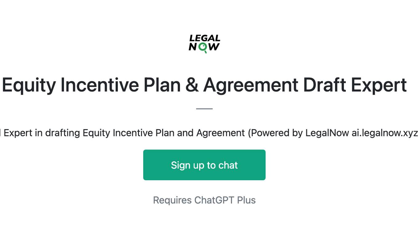 Equity Incentive Plan & Agreement Draft Expert Screenshot