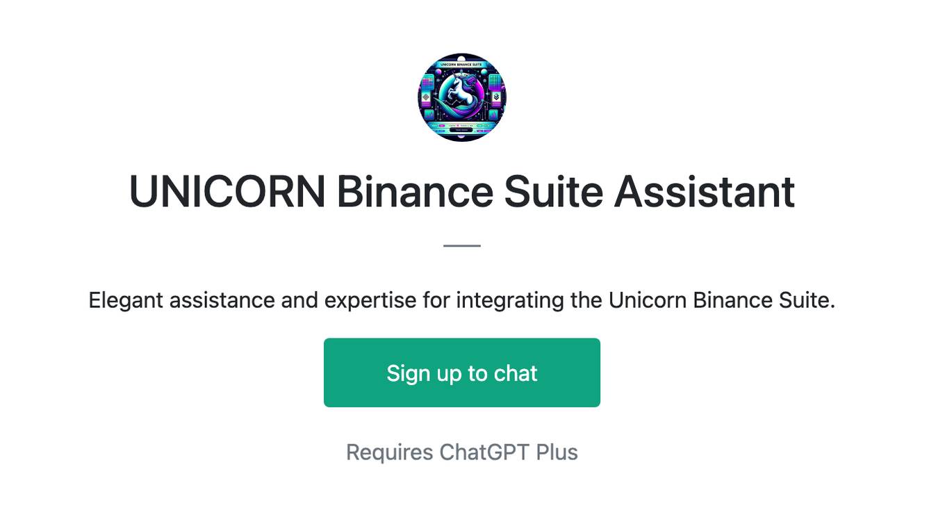 UNICORN Binance Suite Assistant Screenshot