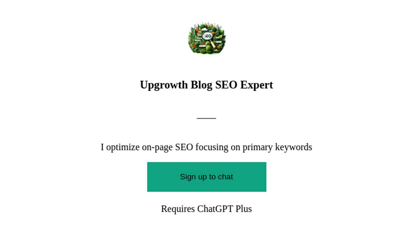 Upgrowth Blog SEO Expert Screenshot