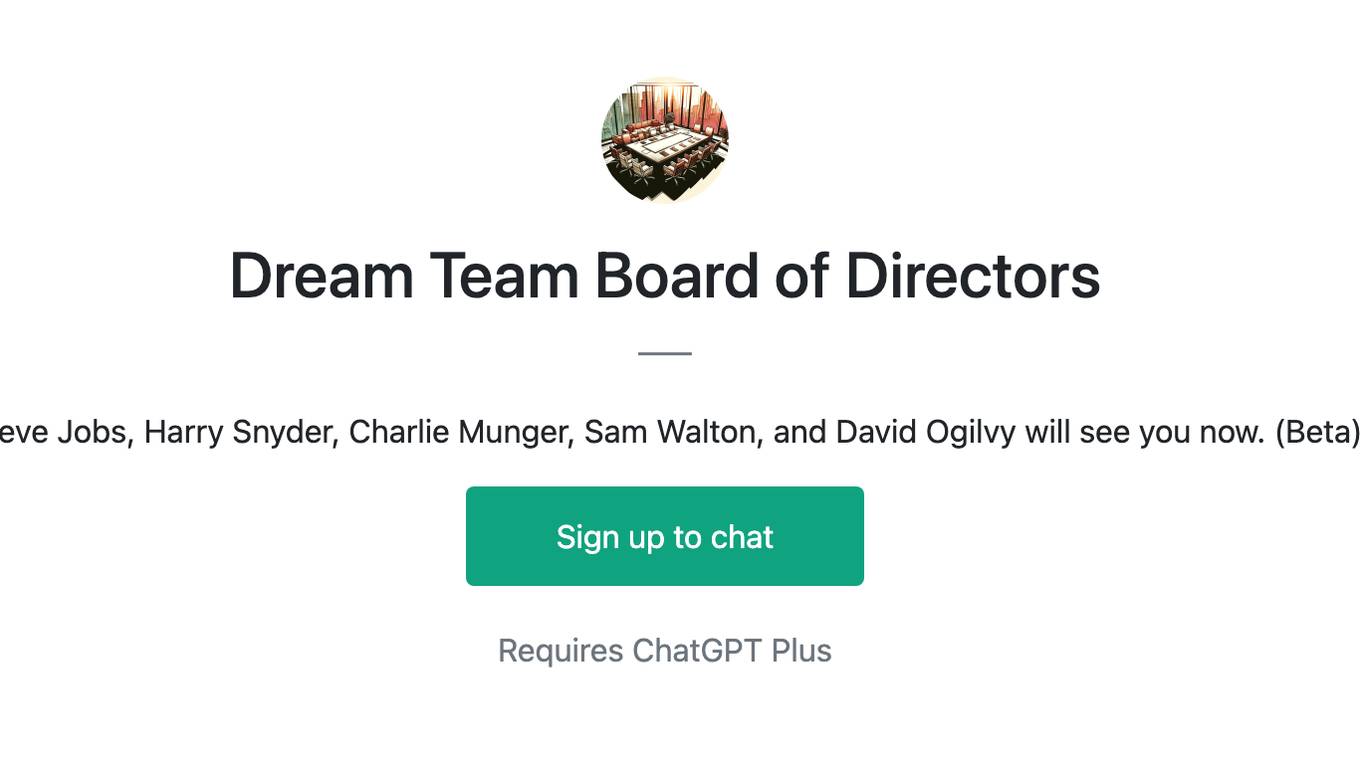 Dream Team Board of Directors Screenshot