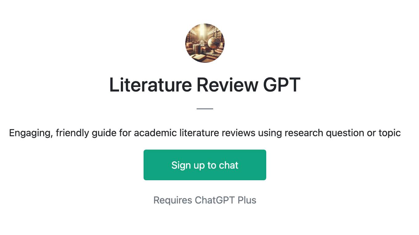 Literature Review GPT Screenshot