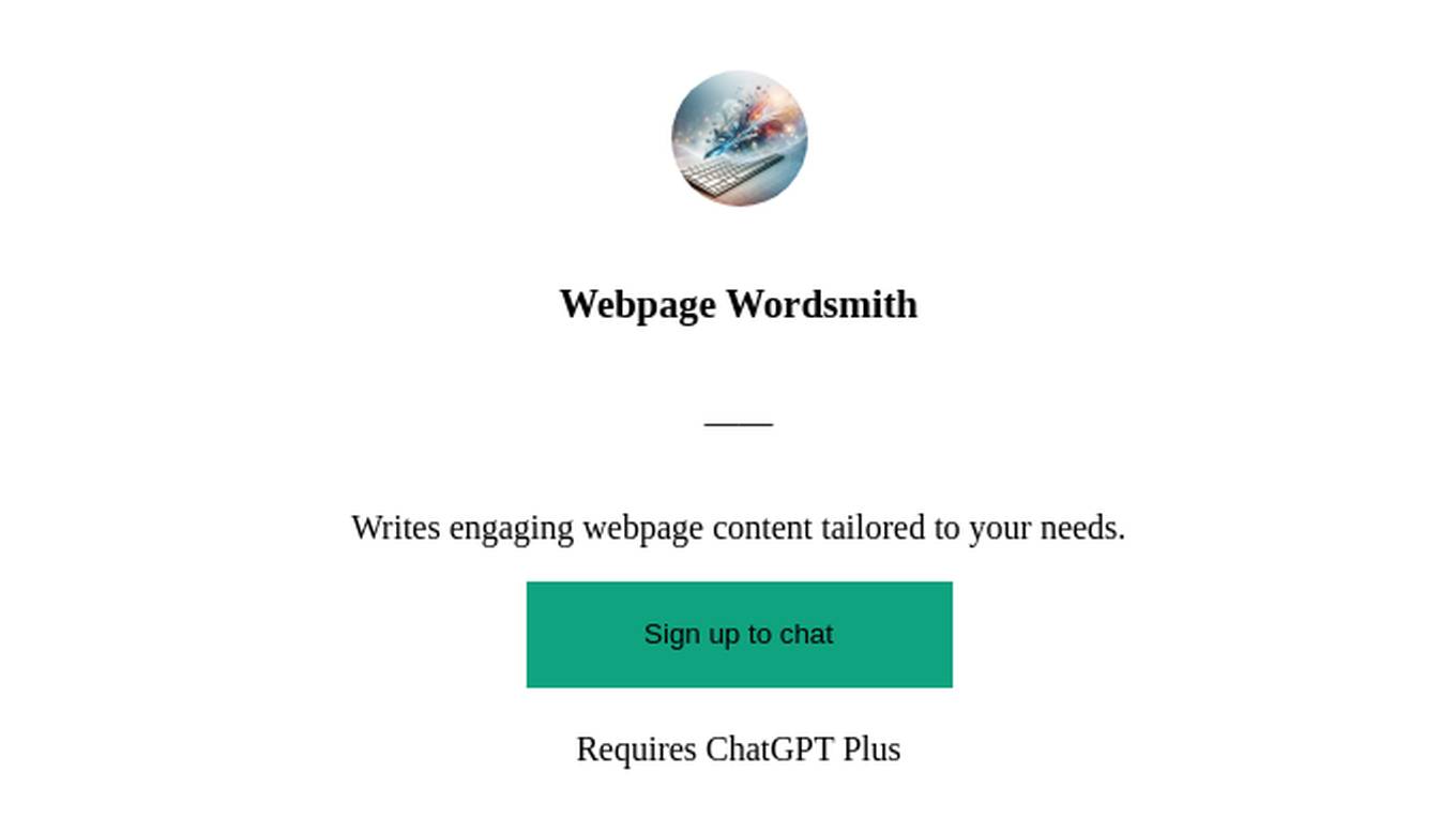 Webpage Wordsmith Screenshot