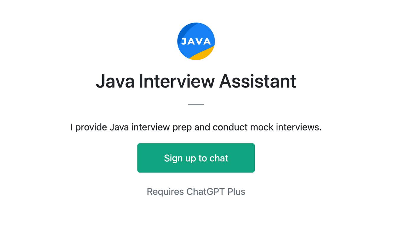 Java Interview Assistant Screenshot