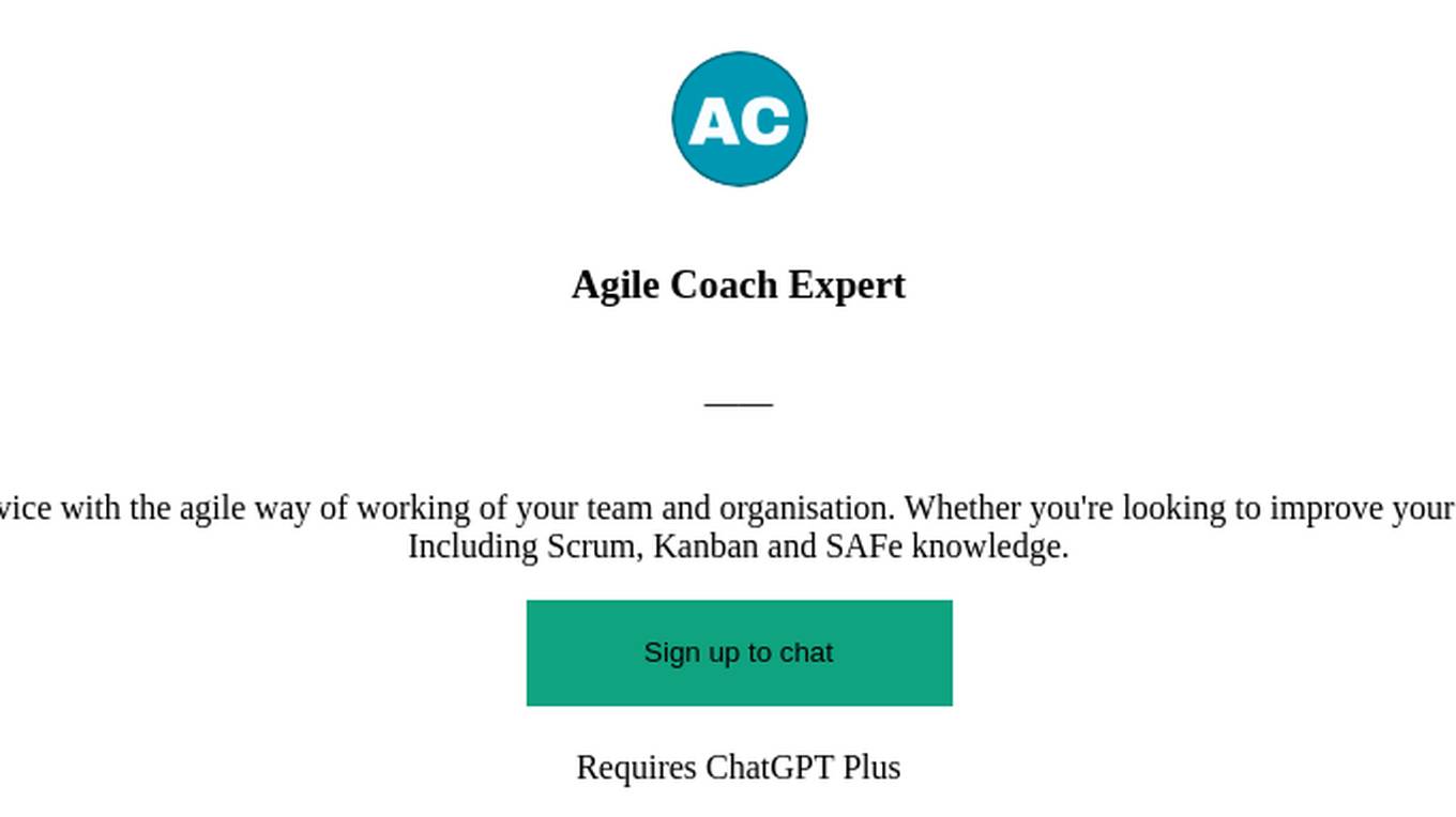 Agile Coach Expert Screenshot