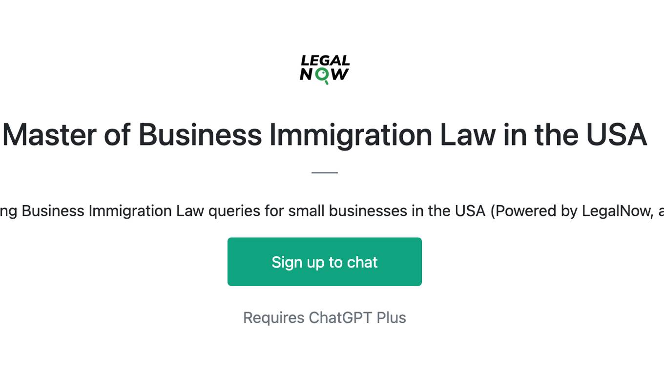 Master of Business Immigration Law in the USA Screenshot