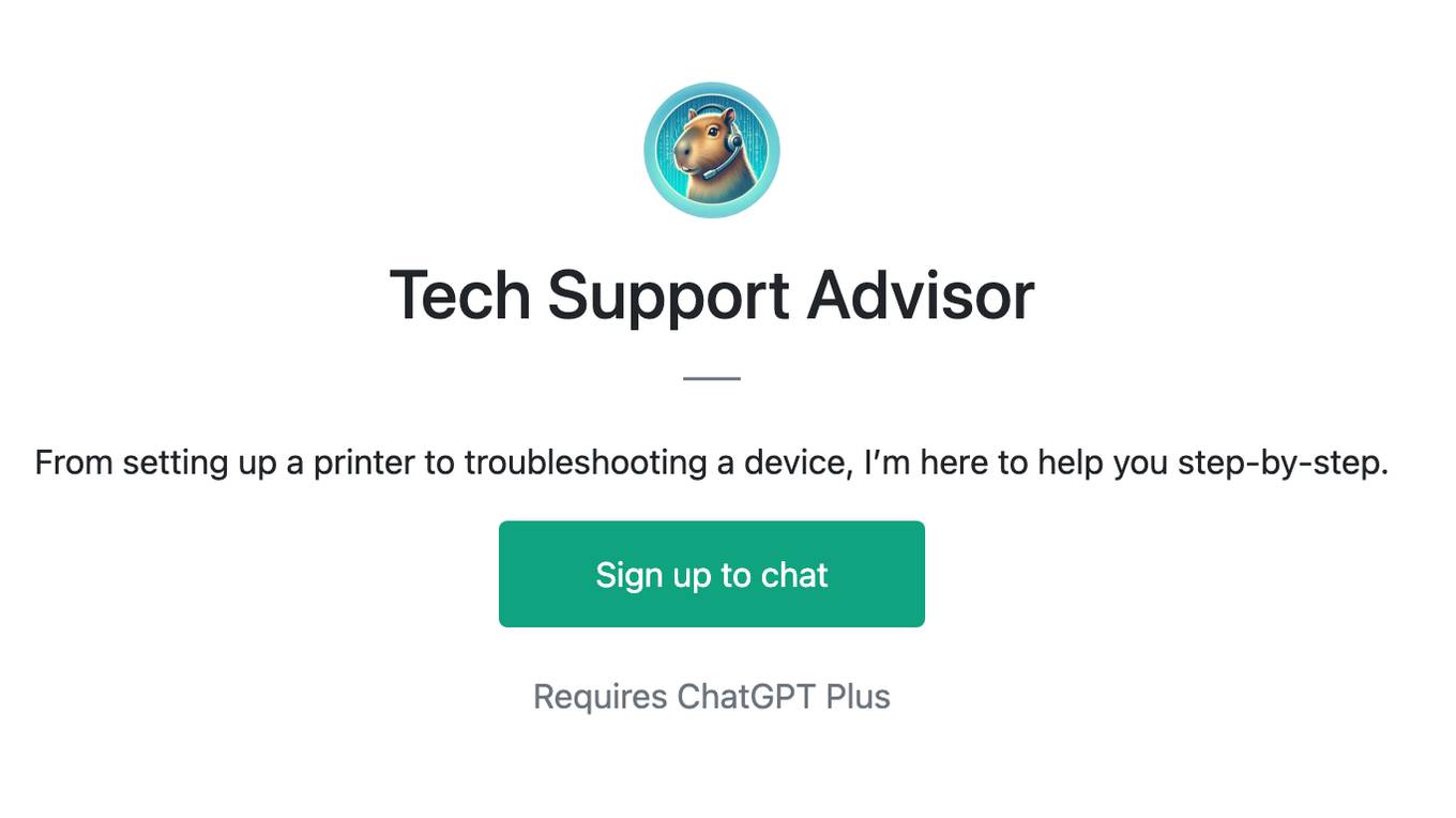 Tech Support Advisor Screenshot