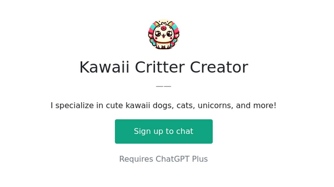 Kawaii Critter Creator Screenshot