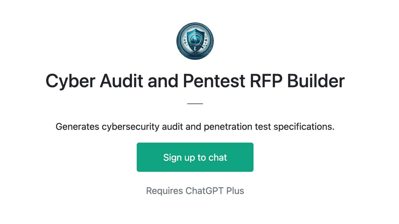 Cyber Audit and Pentest RFP Builder Screenshot