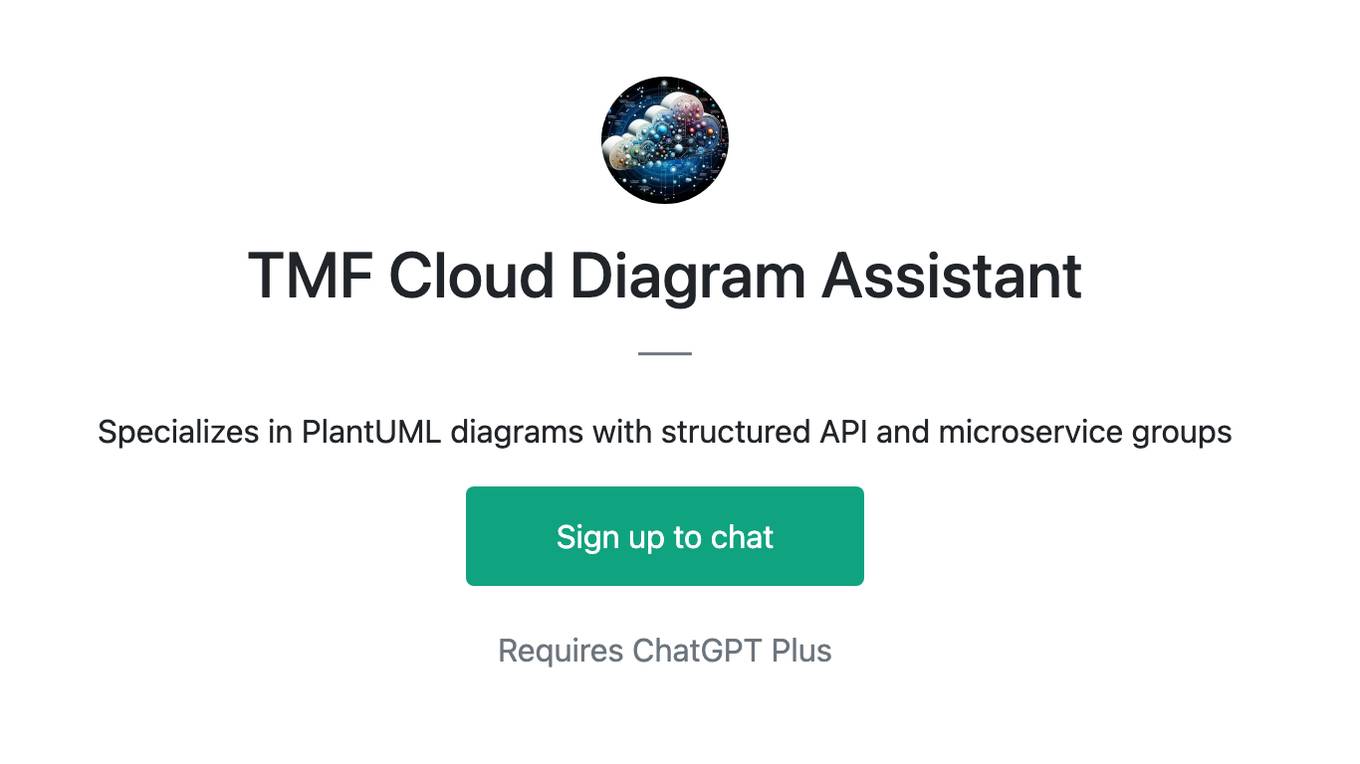 TMF Cloud Diagram Assistant Screenshot