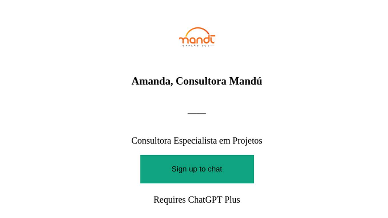 Amanda, Consultora Mandú Screenshot