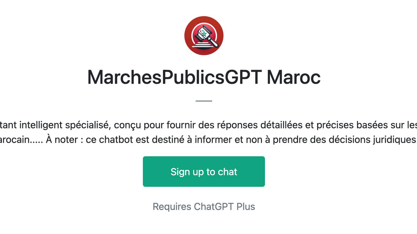 MarchesPublicsGPT Maroc Screenshot