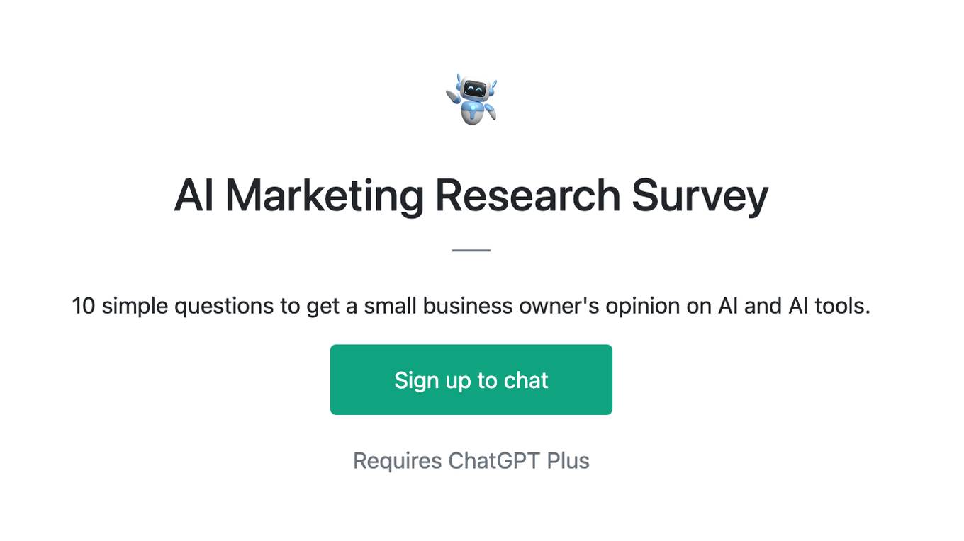 AI Marketing Research Survey Screenshot