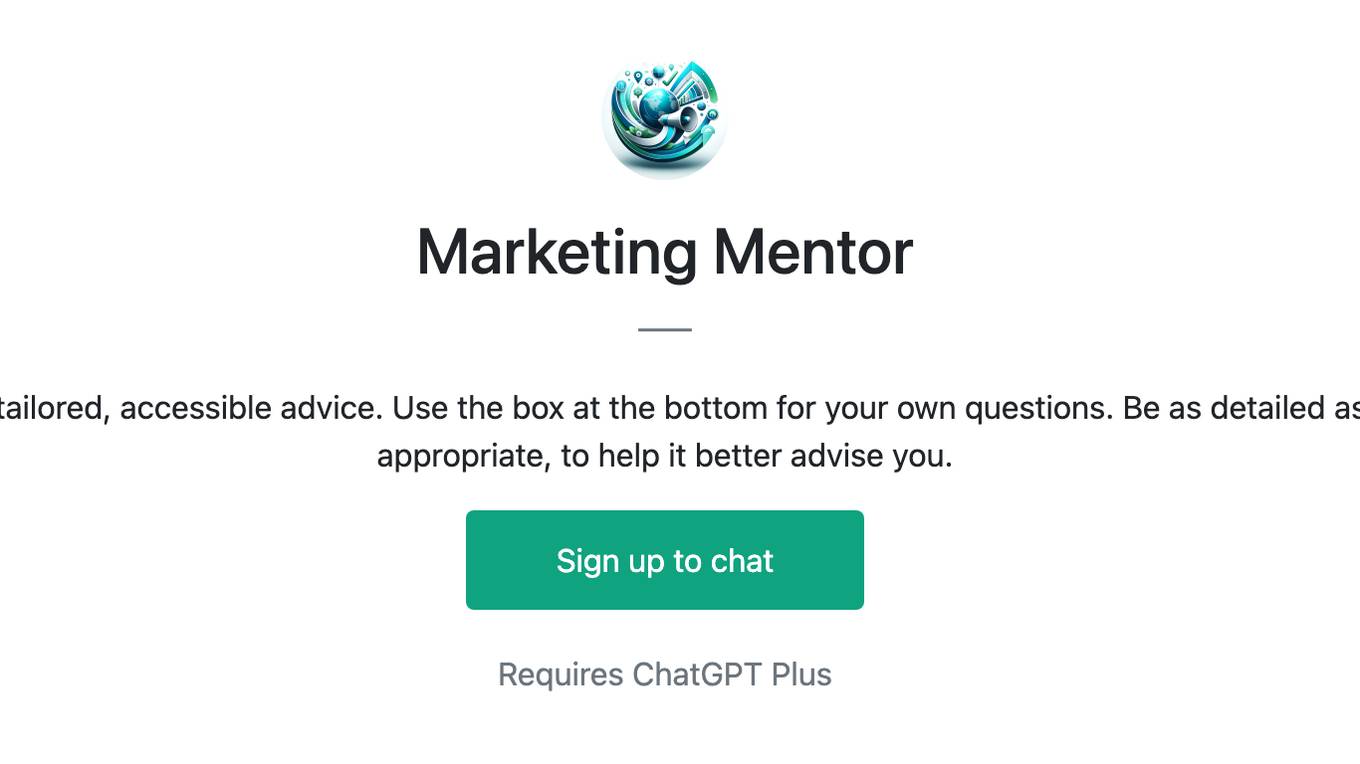 Marketing Mentor Screenshot