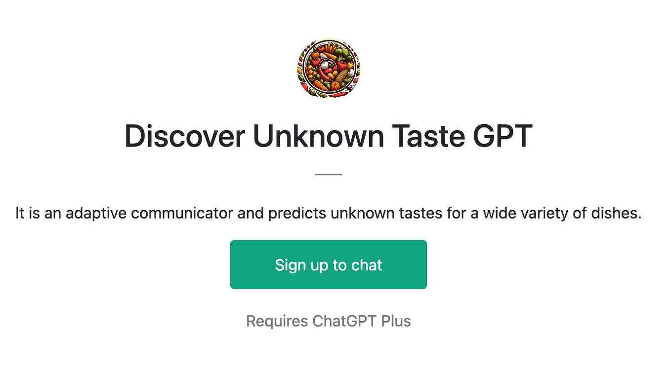 Discover Unknown Taste GPT Screenshot