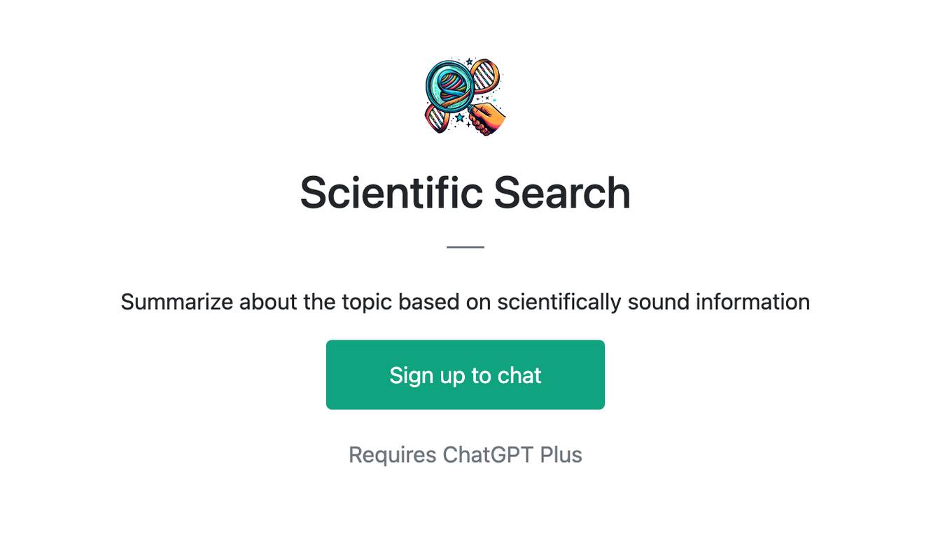 Scientific Search Screenshot